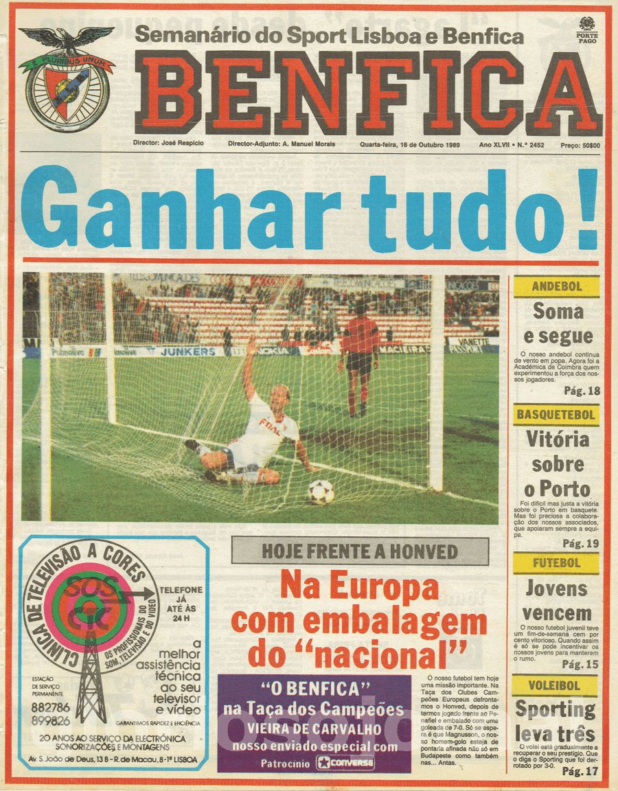 jornal o benfica 2452 1989-10-18